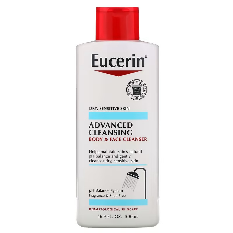 Eucerin　アドバンストクレンジング体＆顔用クレンザー無香料500ml（16.9液量オンス）