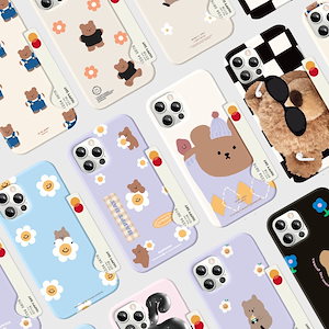 【 韓国 スマホケース】保護カード収納パターンシンプルかわいいデザイン