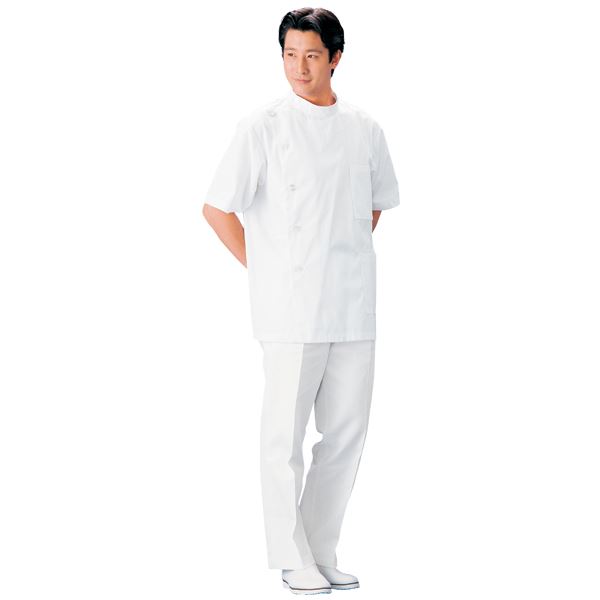 ケーシー型白衣/診察衣 (男子用 4Lサイズ) 抗菌 制電 メンズ 背面タック 胸ポケット・腰ポケットSKA520