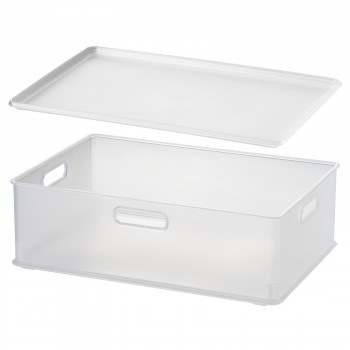 収納用品 natura（ナチュラ） インボックス M+プレート 各4個組 クリア NIB-M4PML4 CL-4