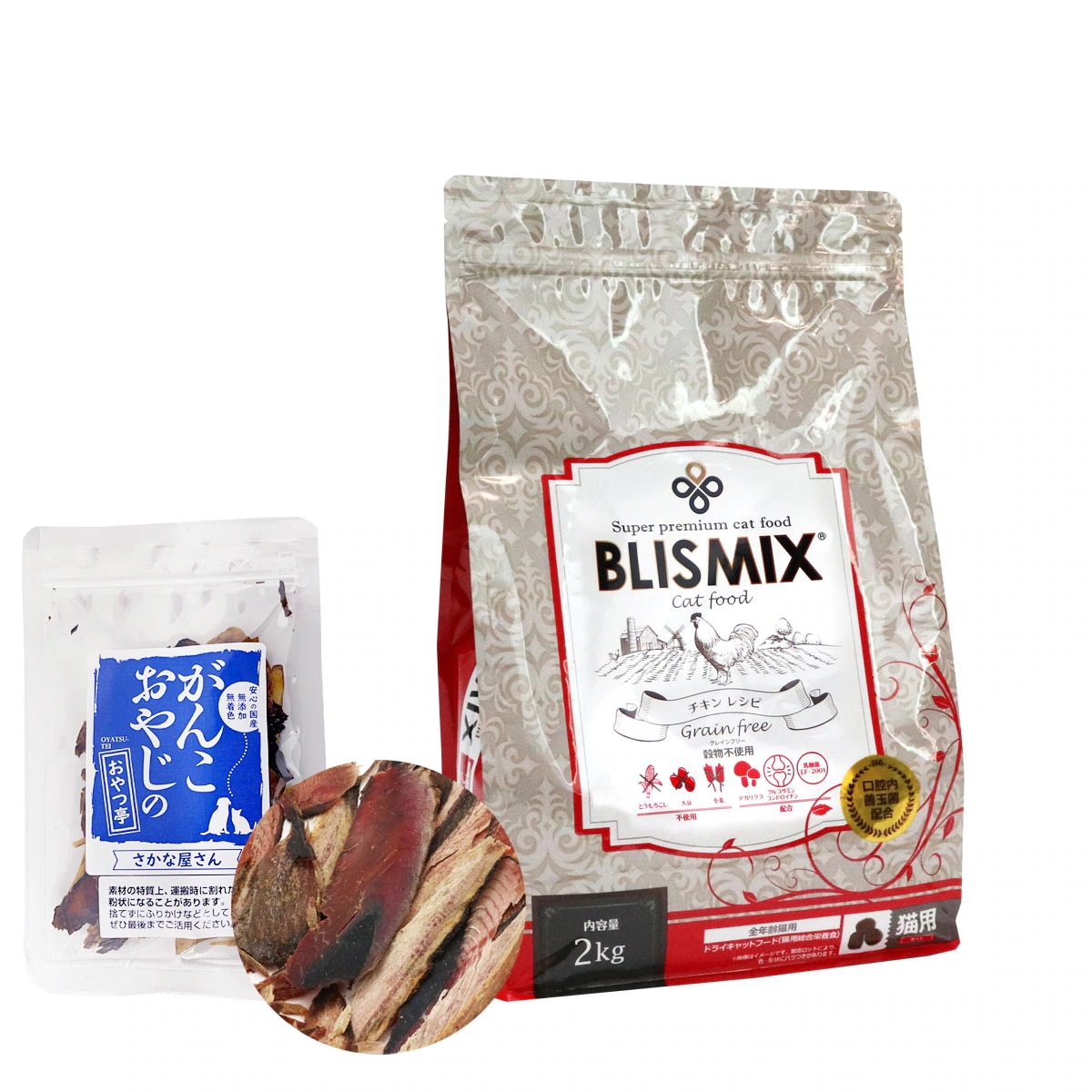 キャットフードグレインフリー 2kg 【お試し国産お魚厚削り 15g】