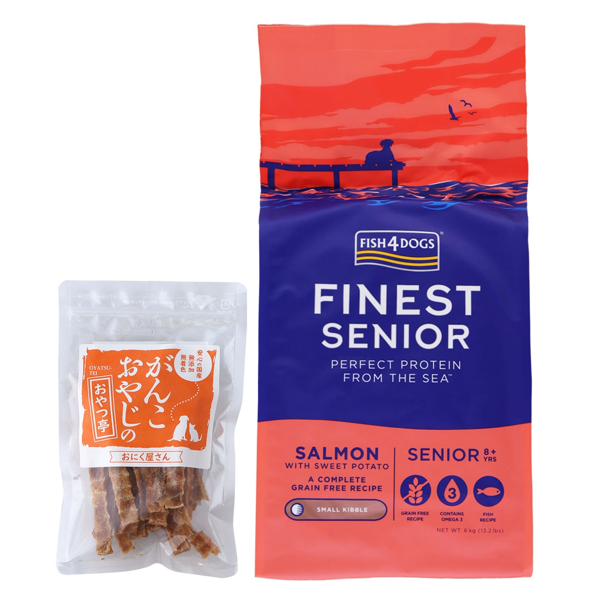 ファイネスト サーモン シニア 小粒 6kg【国産たじま鶏ジャーキー40g付き】