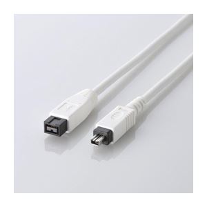 （まとめ）エレコム FireWireケーブル（9ピン-4ピン） IE-941WH(×2セット)