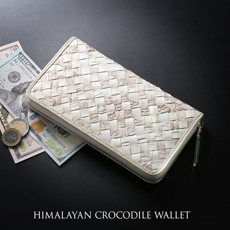 ヒマラヤクロコダイルレザー長財布メッシュイントレチャート