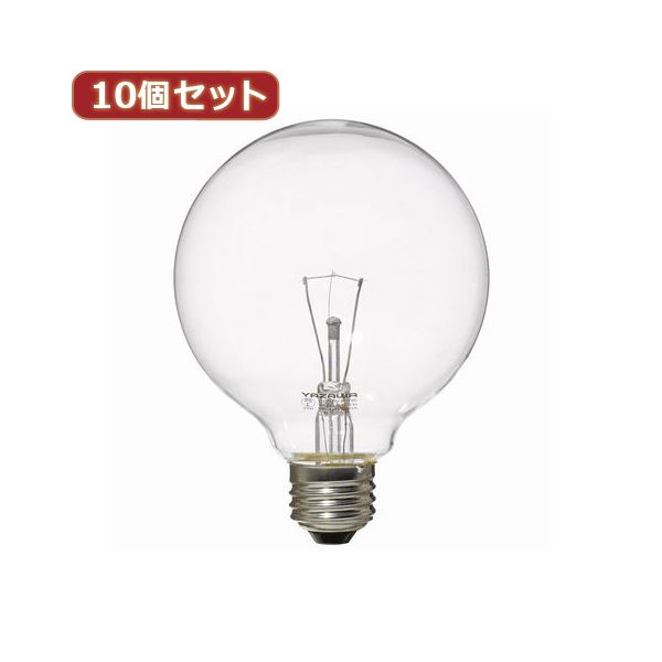 （まとめ）YAZAWA 10個セット ボール電球60W形クリア GC100V57W95X10(×2セット)