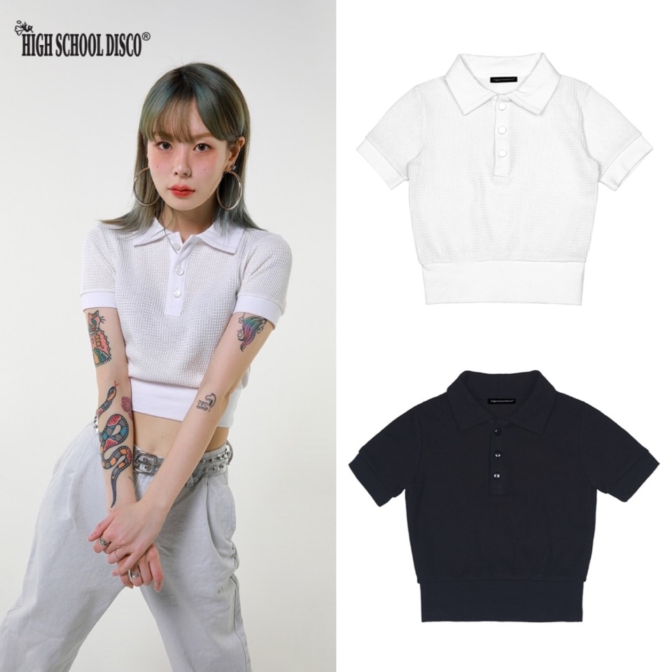 HIGHSCHOOLDISCO 公式 シースルーPKシャツ ポロシャツ 襟シャツ 韓国正規品