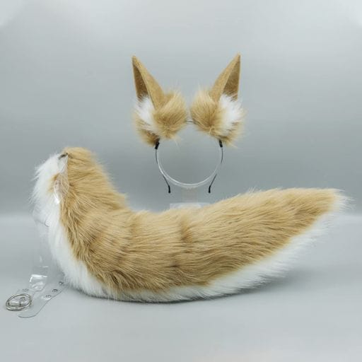 [アヘガオ] 「アップグレード版」 きつね 耳 尻尾 セット コスプレ グッズ キツネ耳カチューシャ 狐のお尻尾 ハロウィン 変装 オオカミ耳 コスチューム 男女兼用 文化祭 コスプレアクセサリー (