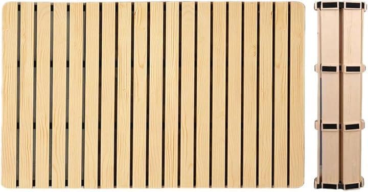 極厚３cm すのこベッド 折りたたみベッド マット ロール式ベッド 木製 コンパクト ベッドフレーム 滑り止め付き キャンプマット(ベージュ, セミダブル 120x200x3cm)