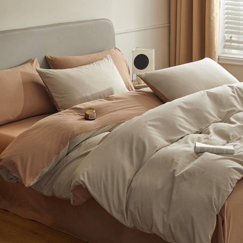 秋と冬に100個の綿の寝具の4ピースセットセットピュアコットン寝具3ピースの軽いラグジュアリーシンプルソリッドキルトカバー3 5,612円