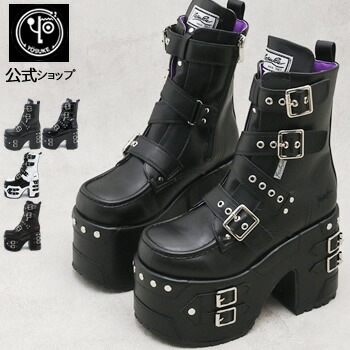 【公式SHOP特典キズ補修液付】 ヨースケ 厚底ブーツ レディース ベルト