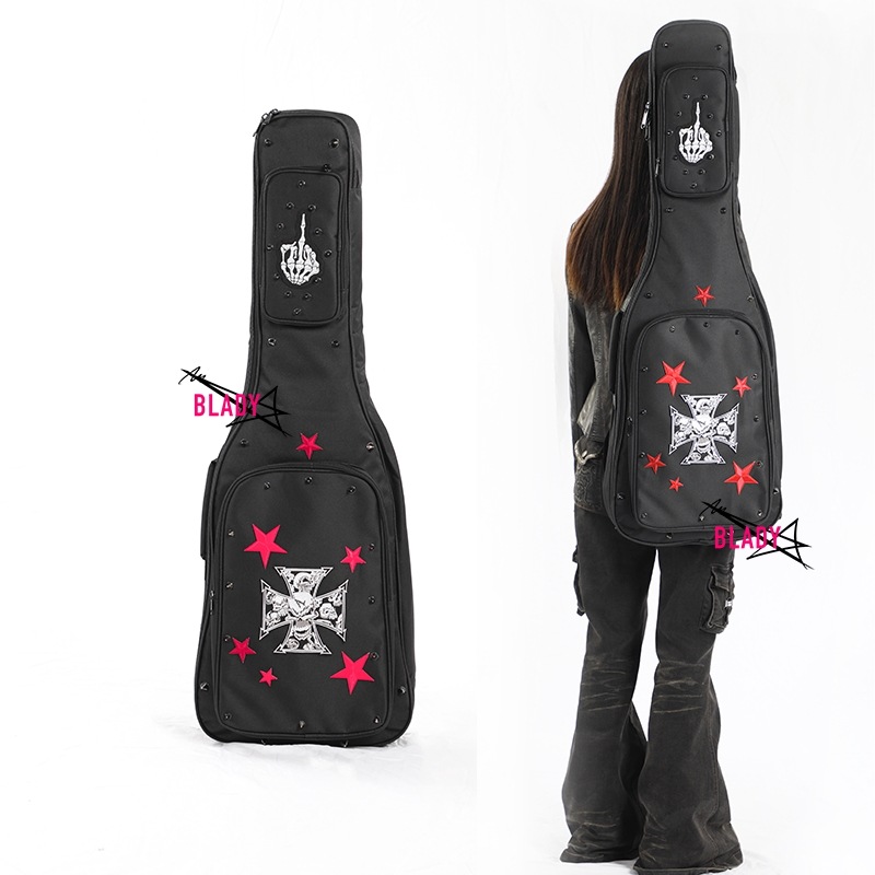 [red Star Cross]ギターバッグパンクパーソナルロック41インチエースギターエレクトリギターベースバッグ