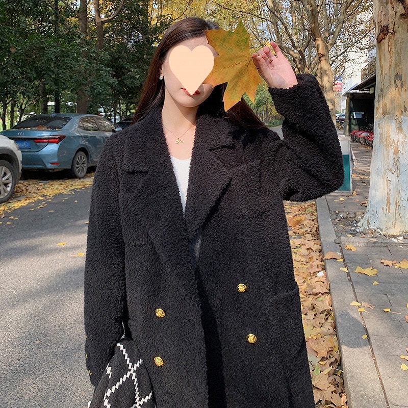 ワンピース ラムファーコート レディース 冬 羊 ムートンコート ブラック ロング 2025年新作 ヤングスタイル 7,033円