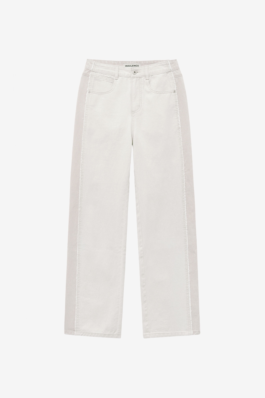 【INSILENCE】 TONE-ON-TONE SEMI-CURVED DENIM : BEIGE