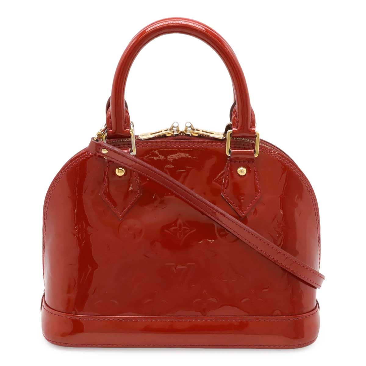 モノグラムヴェルニ アルマBB ハンドバッグ ミニバッグ 2WAY ショルダーバッグ スリーズ 赤 レッド M9017