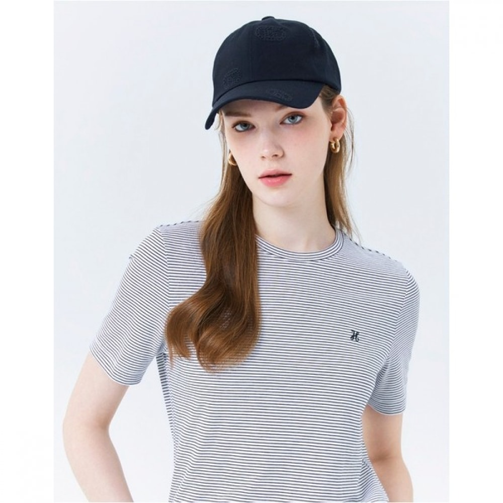 (ヘッジズレディース) 24SS ダークネイビーロゴパンチングエンブロイダリーボールキャップ HSHE4B204N3