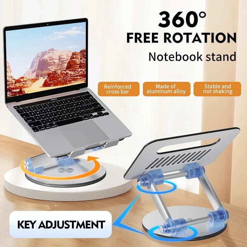 新品掲載！360 回転アルミニウム合金ノートブックスタンド 高性能スタンド 9.717インチのラップトップサポート dt0012