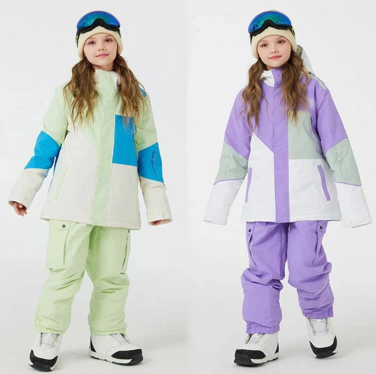 子どもスノーボードウエア雪遊び防水スキーウエア暖かいセットアップキッズスキーウェア子服上下セットジャケットパンツスノーウェアスキーウェア男の子女の子キッズスノーウェア