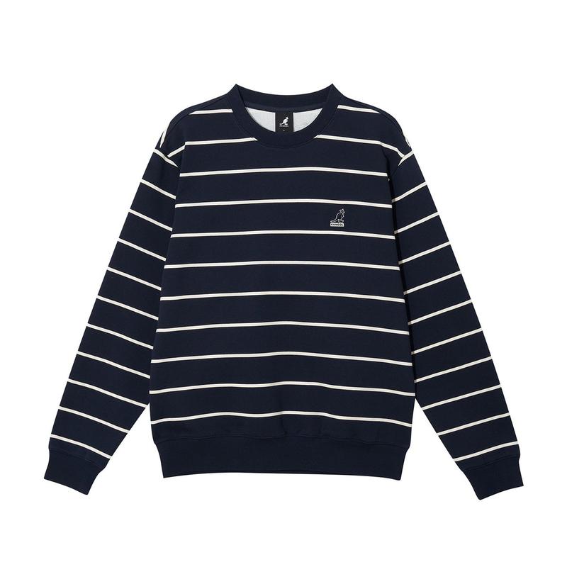 [江南店] エッセンシャルストライプ スウェットシャツ 1802 ダークネイビー