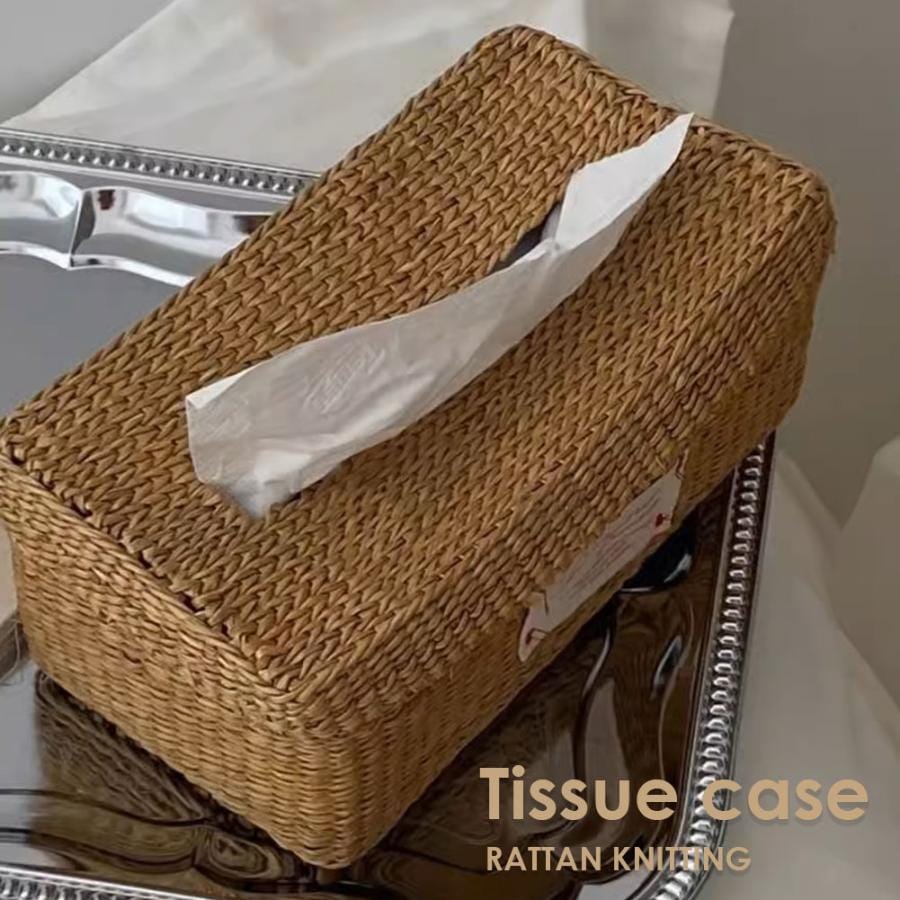 ティッシュケース ティッシュボックス ティッシュカバー ティッシュ入れ ラタン バスケット 籐 小物入れ 収納 インテリア かわいい おしゃれ 北欧 韓国風