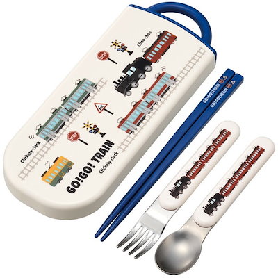 他サイト： TACC2AG TRAIN 電車 お弁当 トリオセット(箸スプーンフォーク) 開けやすいスライド式 抗菌加工の商品画像
