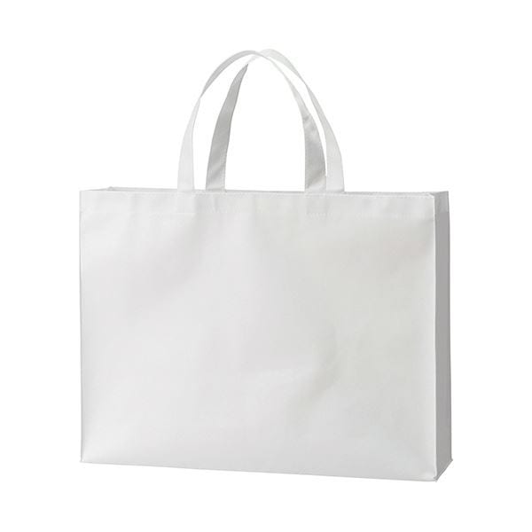 （まとめ） TANOSEE 不織布バッグ 大ヨコ530タテ400マチ幅120mm ホワイト 1パック（10枚） 10セット 25,937円