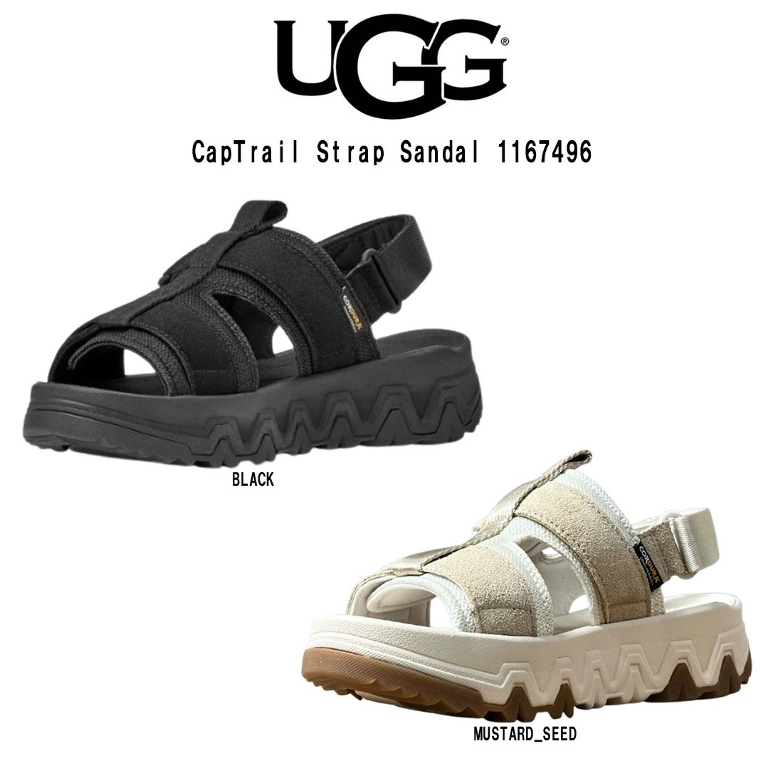 (SALE)UGG レディース キャップトレイル ストラップ サンダル スエード メッシュ 厚底 シューズ 調整可能 スポーツ W CapTrail Strap Sandal 1167496