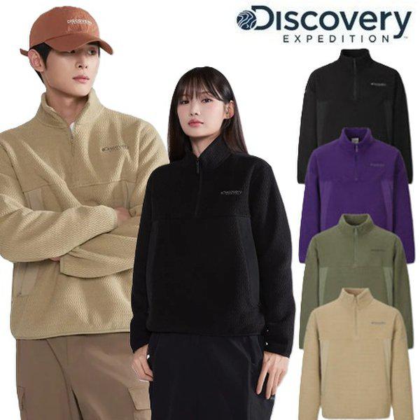 [] 25FW (DMZT73056) 男性 ジャカード フリース ハーフジップ Tシャツ