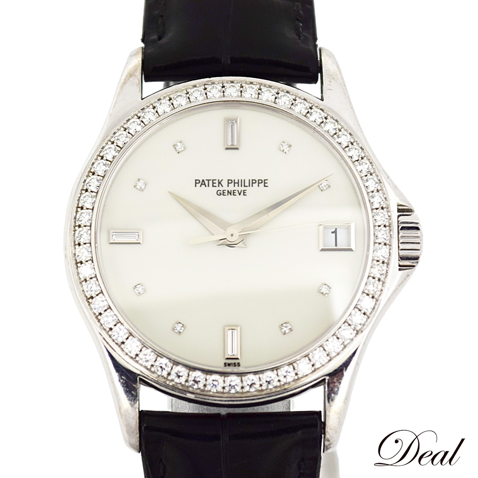 SALE K18WG ベゼルダイヤ パテックフィリップ カラトラバ 5108G-012 メンズ 腕時計