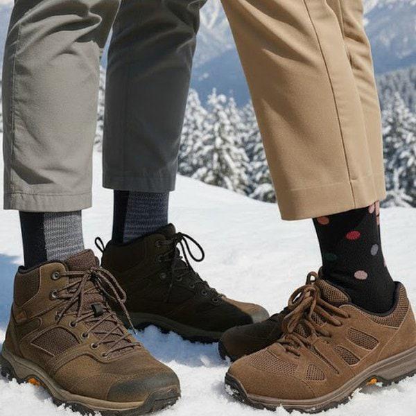 男女兼用 アウトドア 防寒 冬用 靴下 裏起毛 厚手 靴下 5足 択1 保温