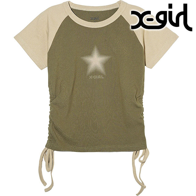 メール便 レディース ドッテドスター ショートスリーブ ラグラン ベビートップ [105242013006] S/S RAGRAN BABY TOP トップス 半袖 Tシャツ OLIVE