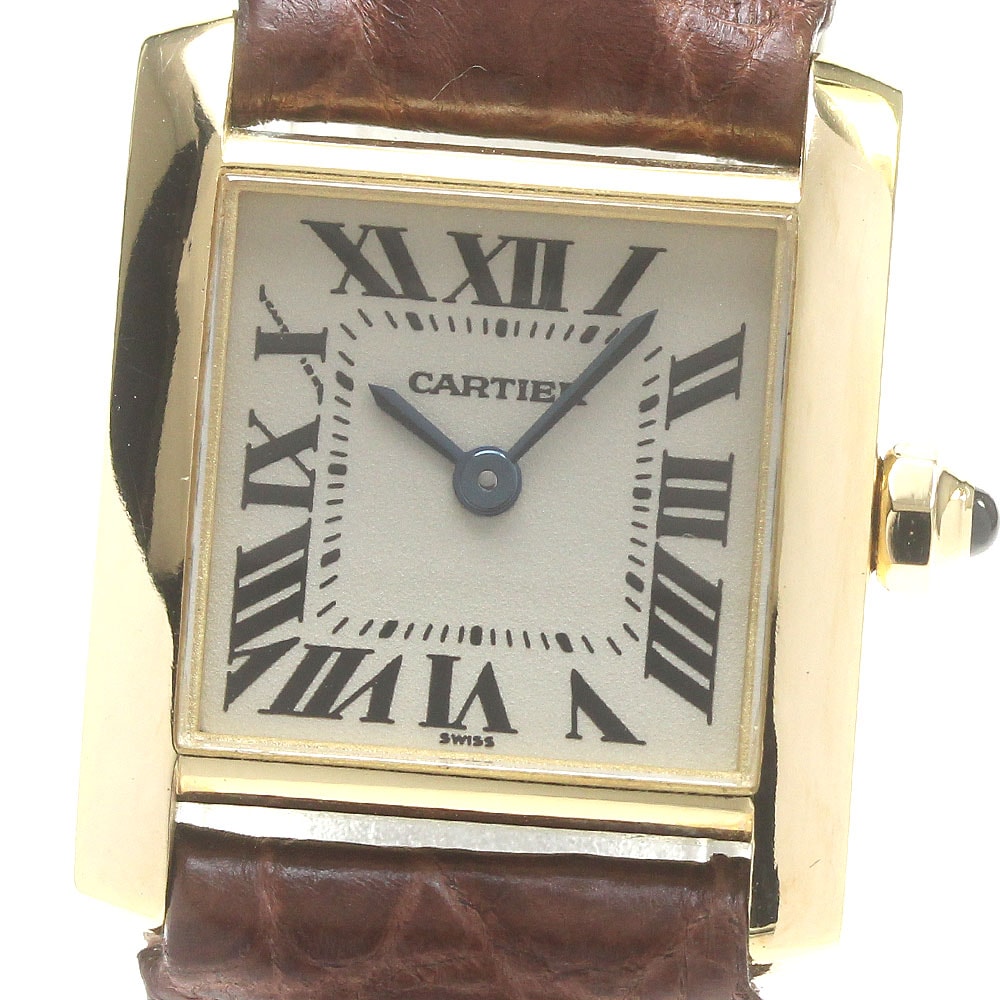 カルティエ CARTIER W5000256 タンクフランセーズSM K18YG クォーツ レディース 良品 _844753【中古】
