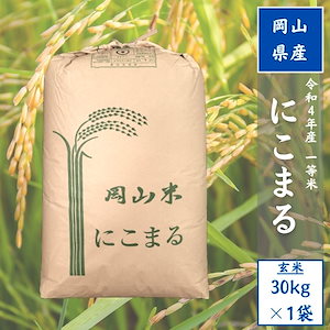 【令和４年産】岡山県産 にこまる 玄米30kg（10kg3袋） 2等米 精米無料