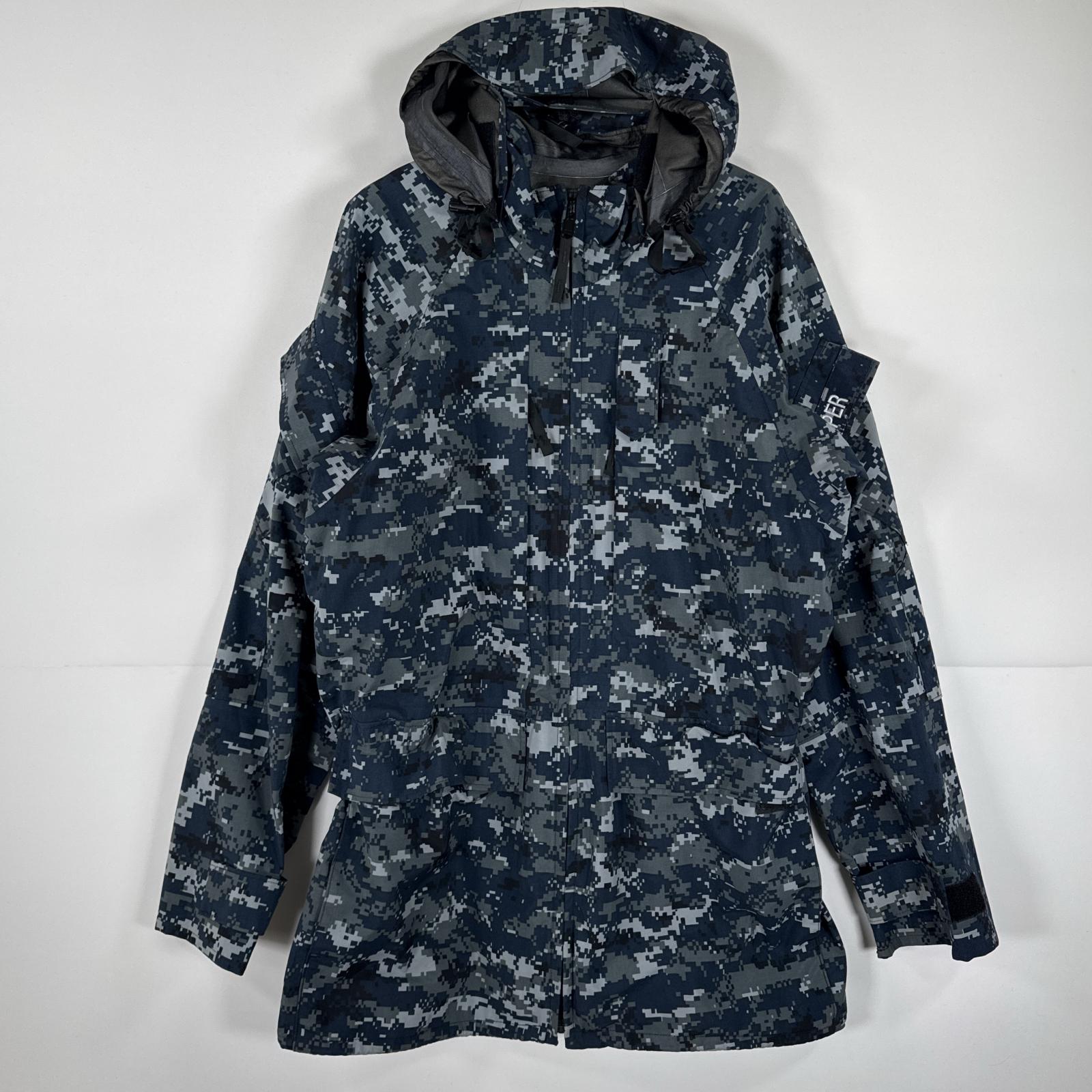 古着 ミリタリージャケット ECWCS GORE-TEX デジカモ 米軍 実物 カモフラ ゴアテックスパーカー 迷彩 medium Xlong ネイビー メンズ
