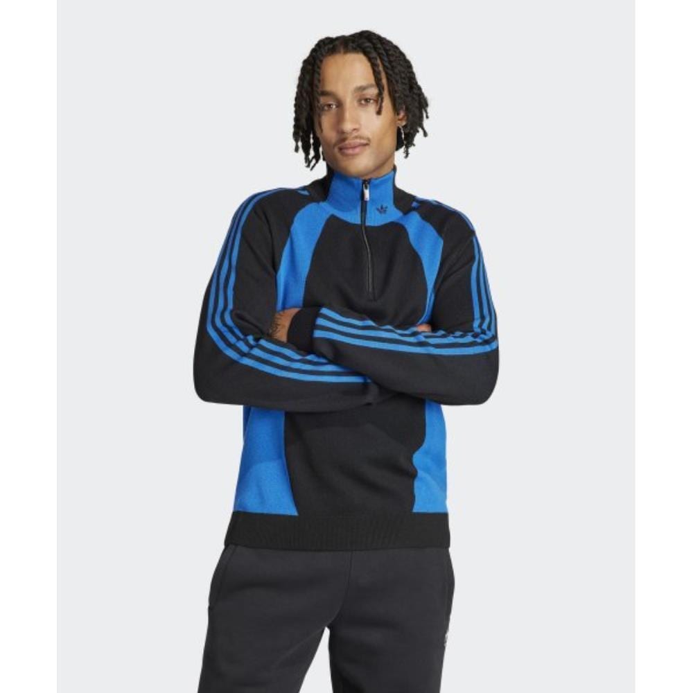 adidas Quarter zip jumper black blue IR7127