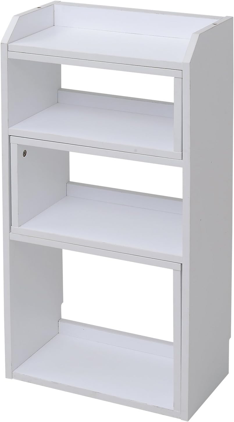 カウンター下収納 薄型 スライドラック 幅40~72 奥行22 シンプル 高さ80 カウンター下 リビングチェスト リビング オープンラック 伸縮ラック YHK-0206-WH