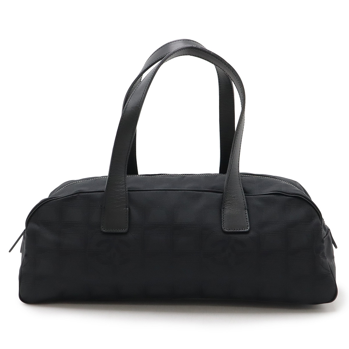 ニュートラベルライン ミニボストンバッグ ハンドバッグ ナイロンジャガード レザー ブラック 黒 A1582