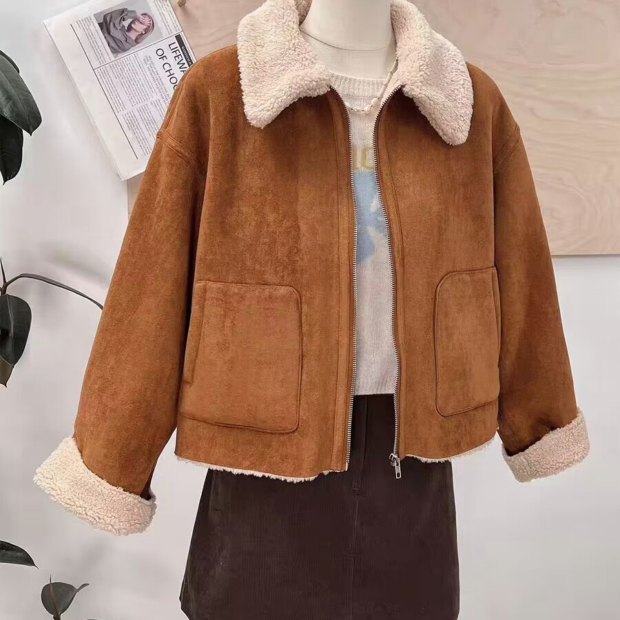 韓国デザイン秋冬新作おしゃれムートンコート