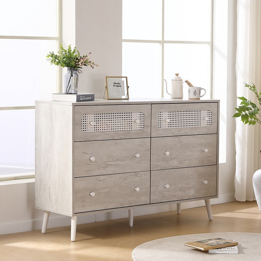 キャビネット サイドボード チェストラタン調 ラタン風 引き出し付き 大容量 felizlar_wf532004