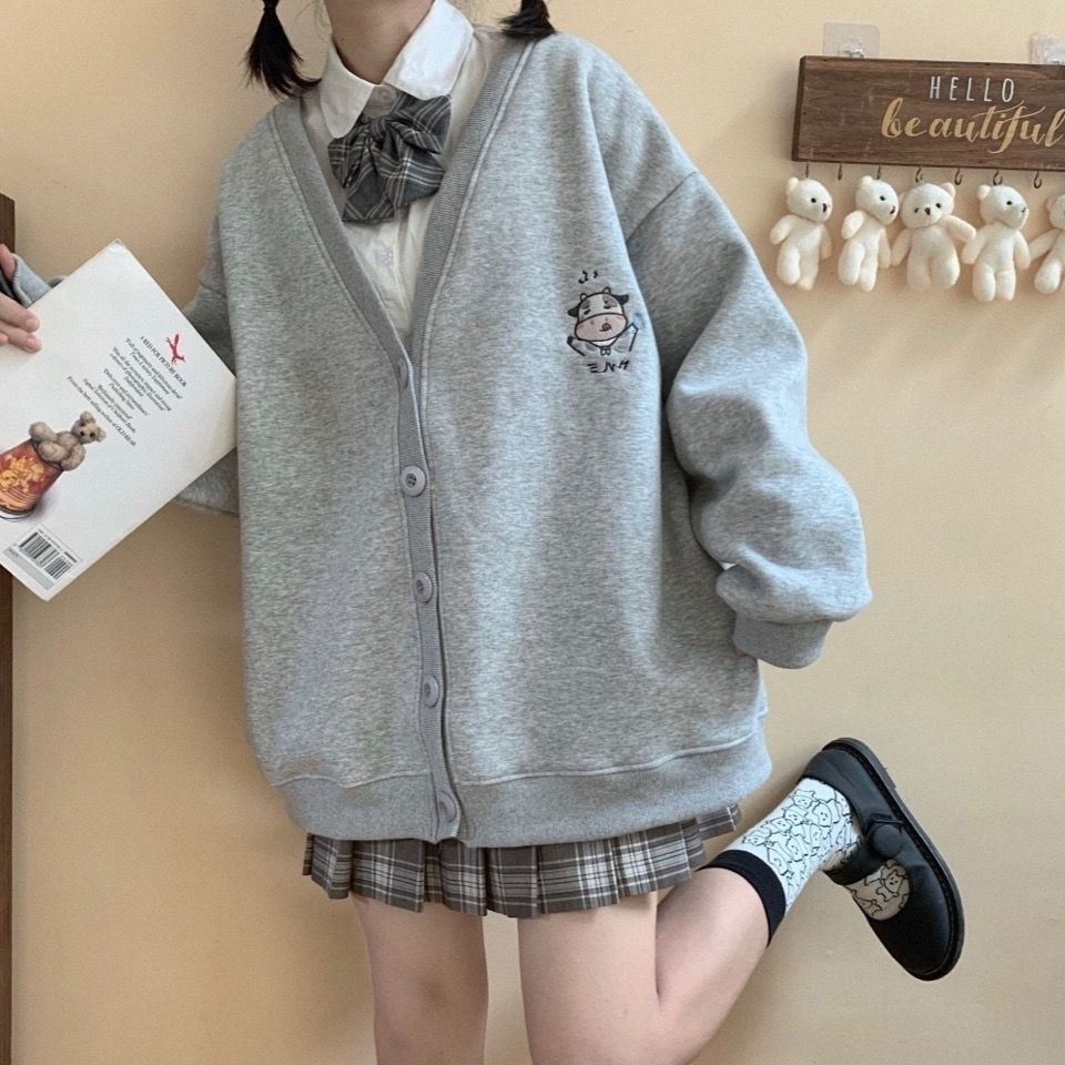 売れ 春 秋スクールカーディガン ベスト 制服 2色 女子高校 セーター 無地 Vネック 学生 JK 春秋 制服カーディガン 7,565円