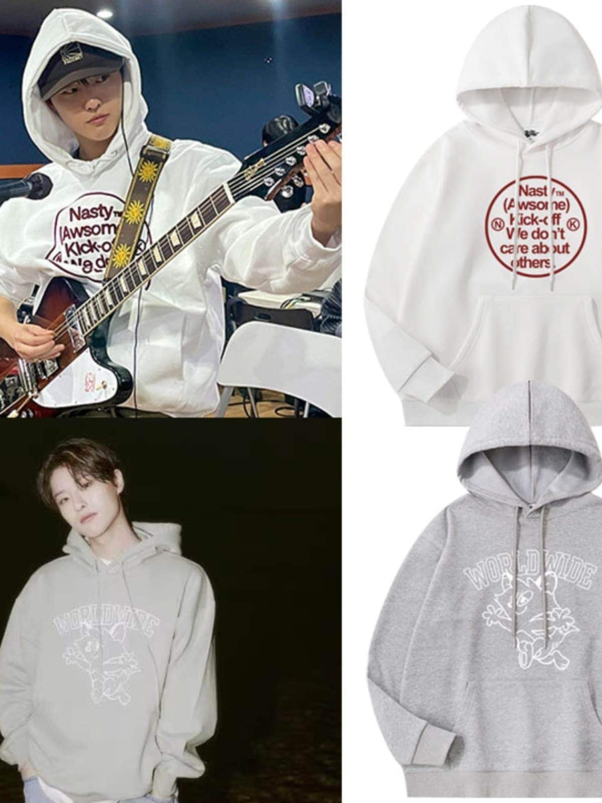 Woodz 曹承燕レタープリントジャケット春秋冬ベルベットルーズパーカー男性と女性のスウェットシャツ