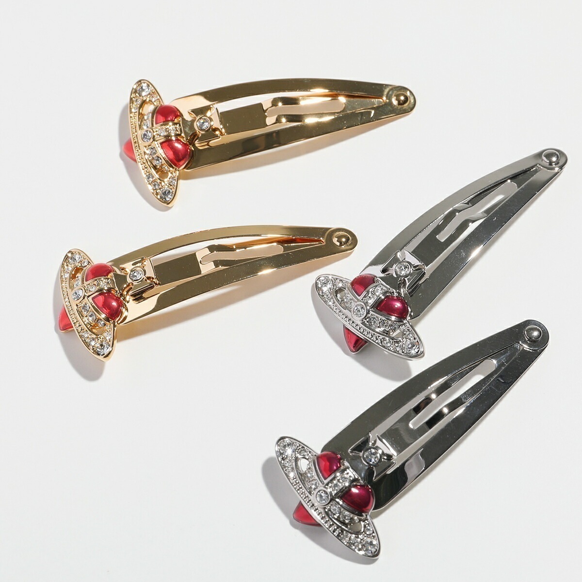 Vivienne Westwood ヴィヴィアンウエストウッド ヘアクリップ NEW DIAMANTE HEART ニュー ディアマンテ ハート 6703000G レディース 2点セット オーブ