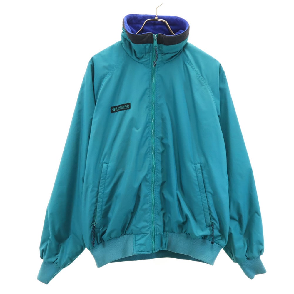 90s オールド 長袖 アウトドアジャケット グリーン系 裏フリース メンズ