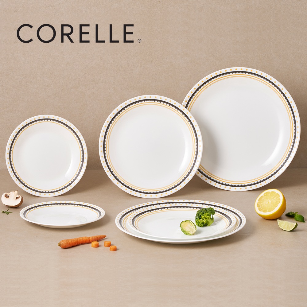 アドラブル ドット 6ピース ガラスディナーセット ブラック