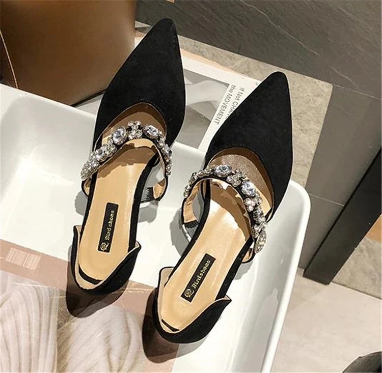 【20点セット】韓国の人気発 激安セール 包頭靴 サンダル 小さい新鮮な 百掛け 新作 韓国語 トレンド ポインテッドトゥ 大人気 フラット ラインストーン シングルシューズ