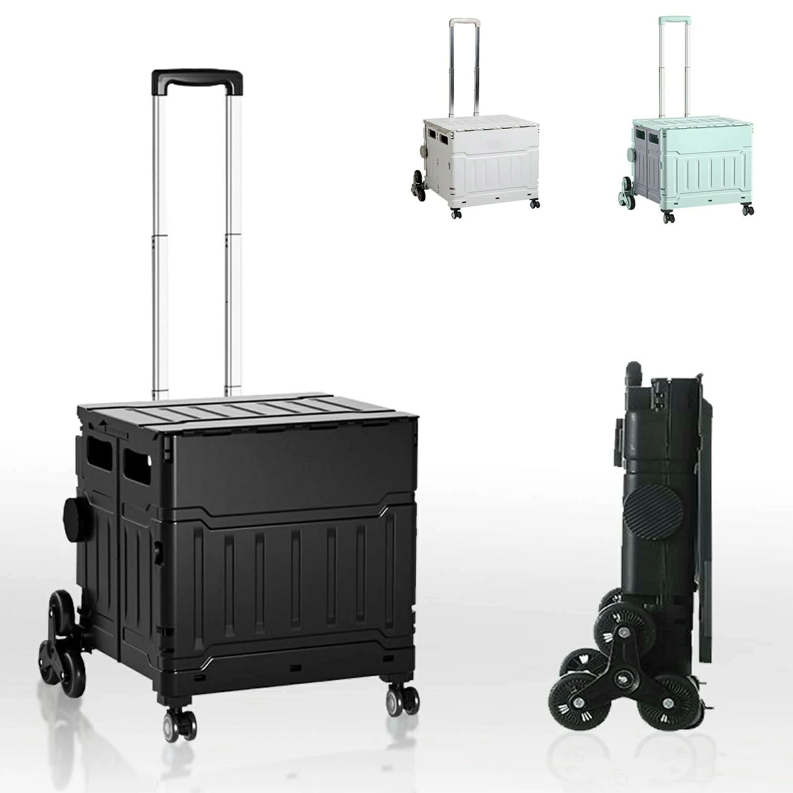 ショッピングカート 折り畳み キャリーカート 軽量 買い物カート ブレーキ付き 耐荷重100KG 調整可能なドローバー 8輪360回転 階段を楽に登る コンテナキャリー キャリーカート 携帯便利 大