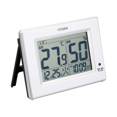 他サイト： シチズン 8RD200-A03 白リズム 温度計 湿度計 時計付き デジタルの商品画像