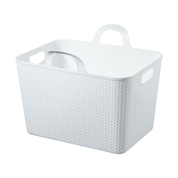 （まとめ）ヒマラヤ化学 アミーゴバケット 角 M型 ホワイト 1個 [x5セット]