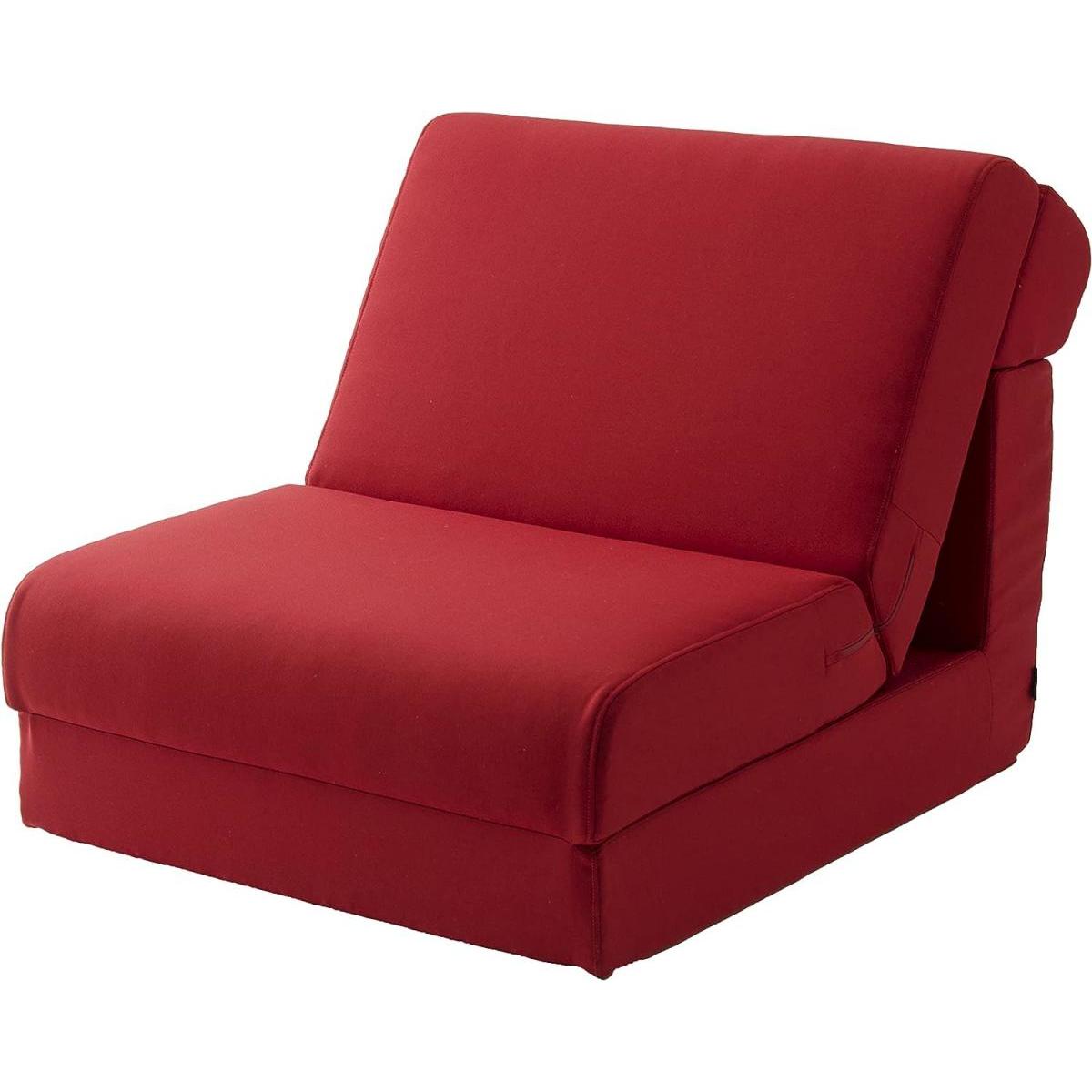 【I】セルタン(CELLUTANE) ソファベッド 1人掛け 大きめサイズ CHIDORI 和楽の千鳥 ダリアンレッド　折り畳み式 簡易ベッド リビング 【受注生産品】グ