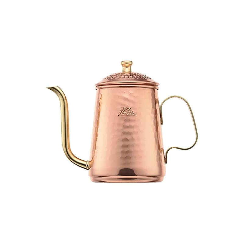 即納：カリタ Kalita 経年変化を楽しむ 銅製 コーヒーポット 600ml 細口 ノズル 直火 日本製 Cuケトル600 #52260ドリップポット ケトル やかん コーヒーメーカー ヤカン サー