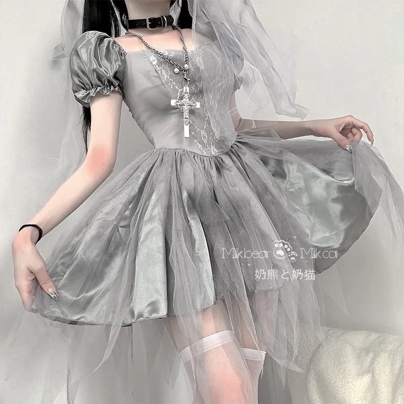 ハロウィン コスプレ ゴーストリー ブライド ハロウィーン COS ドレス ゴシック ロリータ